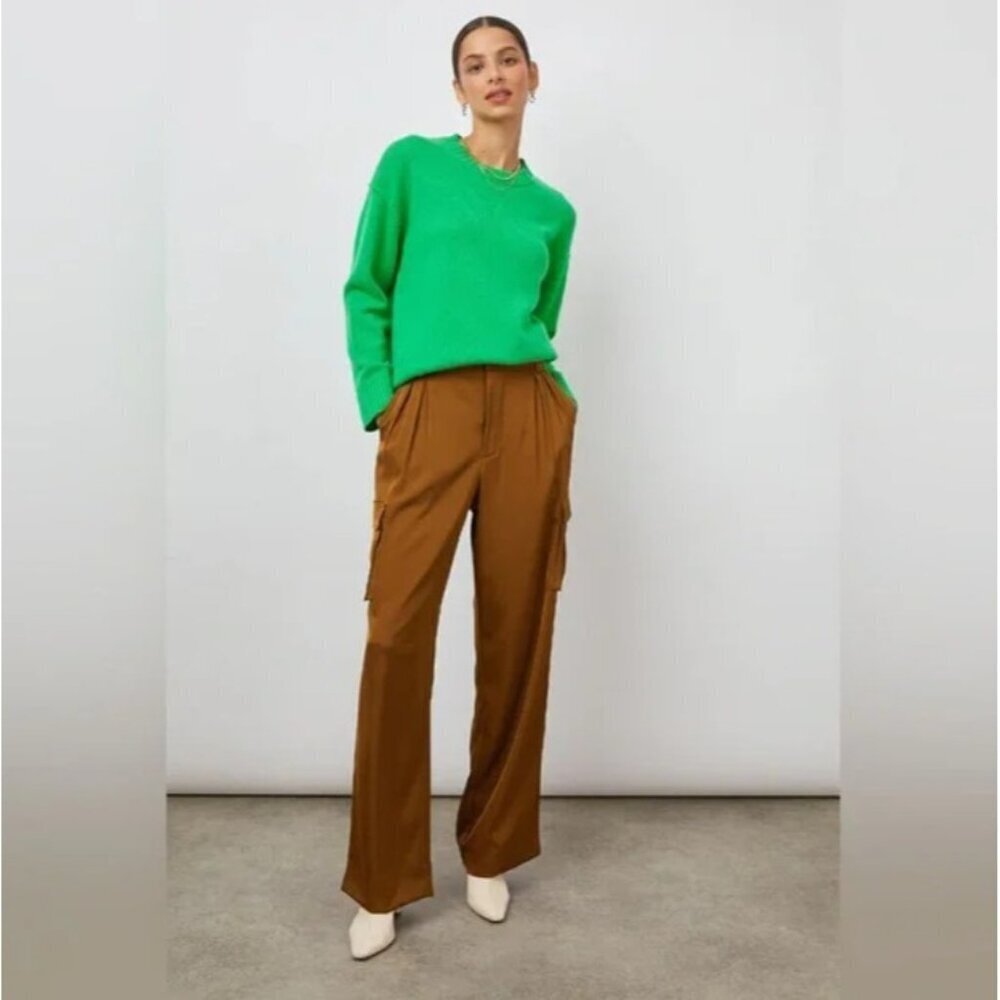 NEW Rails Harlow High Rise Cargo Pants Wide Leg Size 8 in Henna Brown